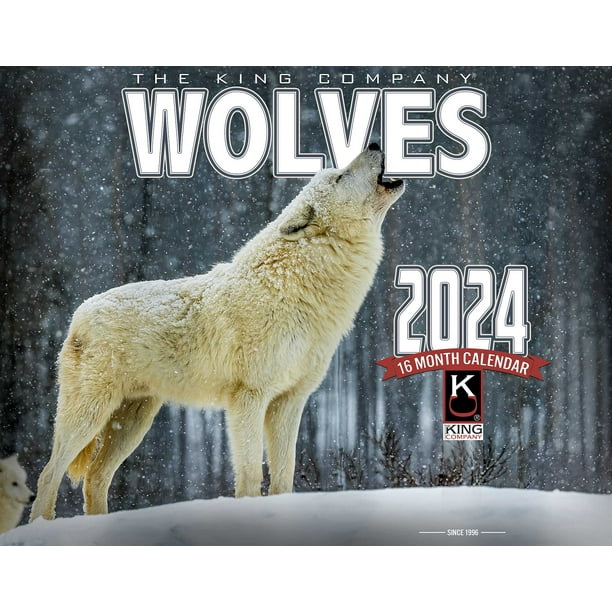 2024 Wolves Wall Calendar 16Month XLarge Size 14x22, Wolf Calendar by