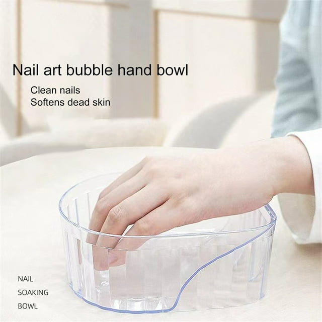 Bol de Trempage pour Ongles Facile à Utiliser Pratique Réutilisable Transparent Texturé Propre Bol de Manucure Acrylique Accessoires pour Femmes