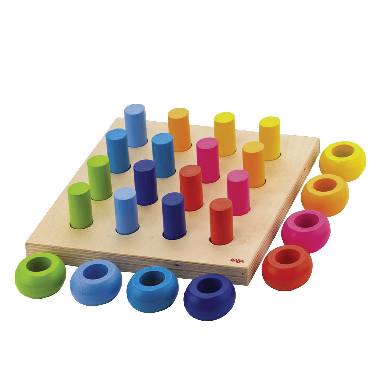 Haba Palette of Wooden Pegs Stacking Toy Activity Set ...