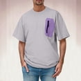 thumbnail image 2 of Krdevn Men's Sleeve T Shirts Oversize Zipper Pocket Comfortable Crewneck Graduated Color Fit Shirt Tops,L, 2 of 9