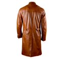 thumbnail image 4 of Mens Long Leather Coat, Leather Trench Coat Men, Genuine Leather Duster, Original Sheepskin Leather trench coat, 4 of 5
