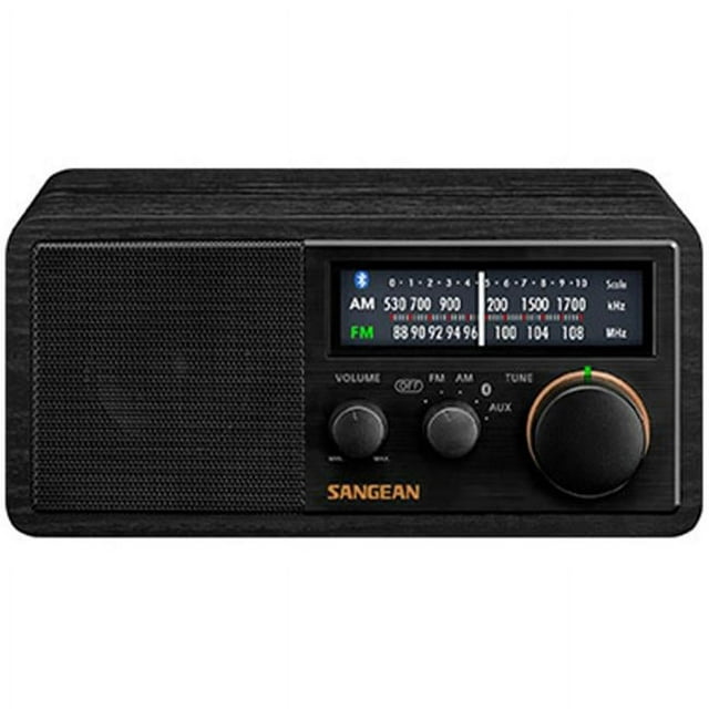 Sangean SG-118 AM & FM Bluetooth Récepteur en Bois pour Armoire Radio, Noir
