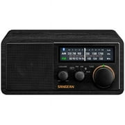 Sangean  AM & FM Bluetooth Wooden Cabinet Receiver Radio, Black