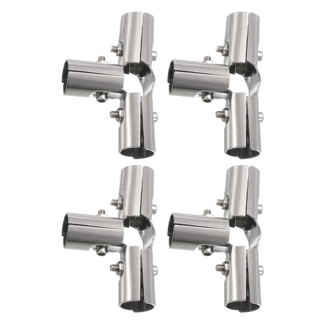 Uxcell 4 Way Structural Pipe Connector 4 Pack Chain Link Fence Clamp, Fit OD 25mm