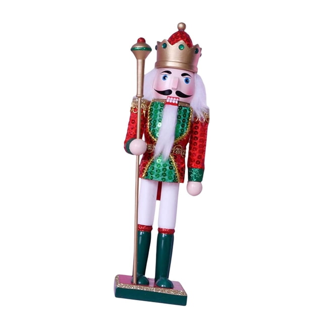 Figuras de Cascanueces de Madera Reluciente Adornos de Escritorio de Navidad Figuras de de Navidad de Madera Coleccionables para Encim bota verde Gloria Figuras de Cascanueces