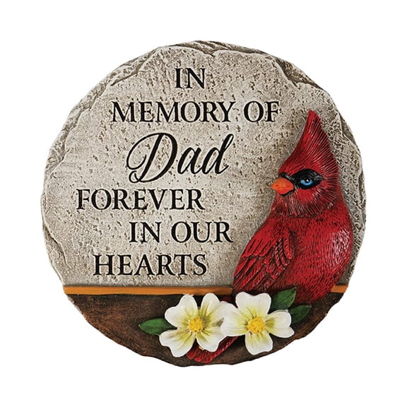 Carson 12874 Dad Cardinal Memorial Mini Garden Stone, 5-inch Diameter