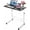 Black, variant on WSA Adjustable Laptop Desk with Wheels, 32 Inch Rolling Overbed Table, Height Adjustable Mobile Computer Desk for Home Office, Bed, Sofa, Walking Pad Workstation (Wood)
