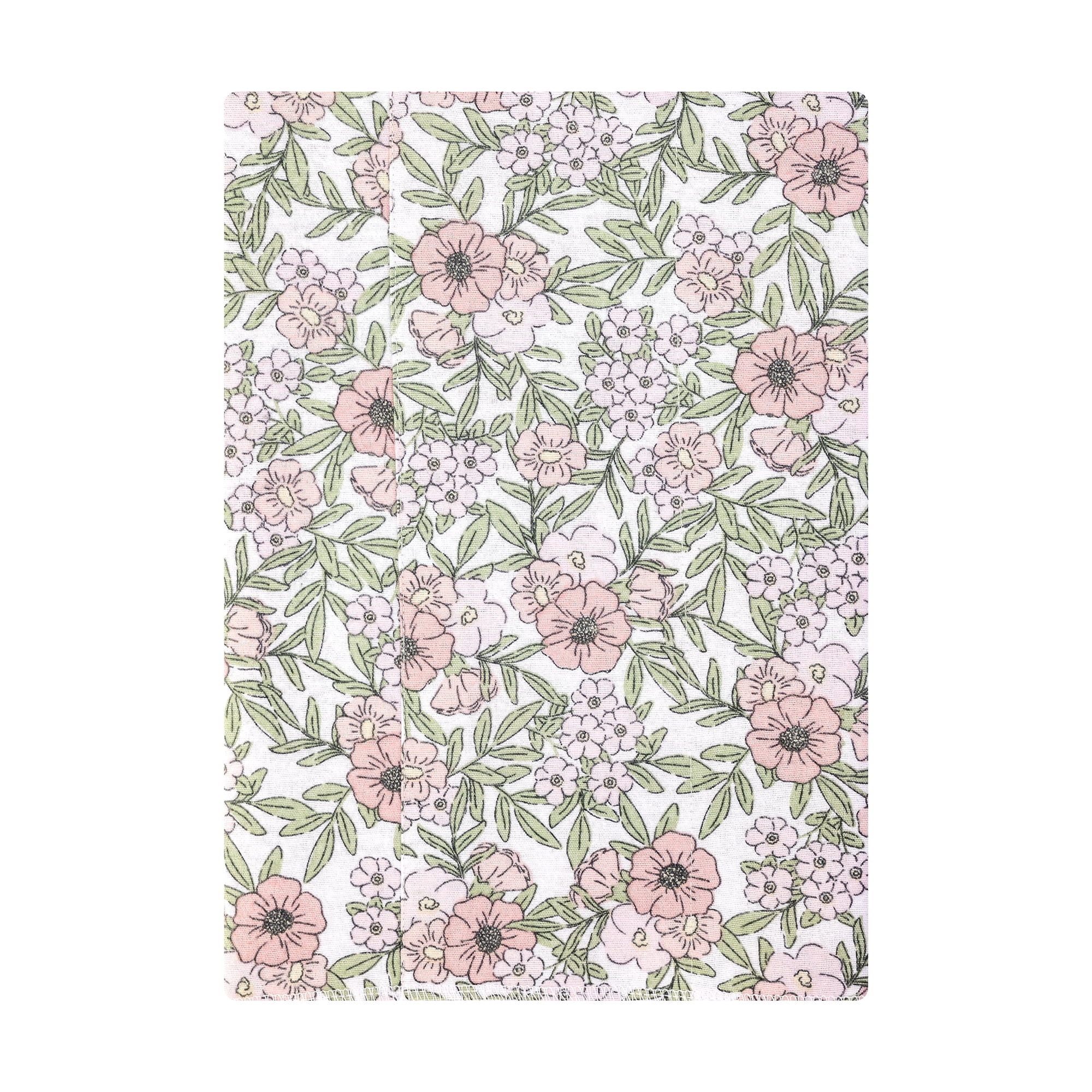 Hudson Baby Unisex Baby Cotton Poly Flannel Burp Cloths, Soft Pink Floral, One Size