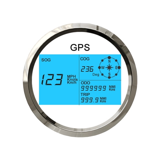 85mm Waterproof Digital GPS Speedometer Gauge With 7 Colors Backlight For Car Boat Gauge +OverSpeed Buzzer Alarm & Trip COG