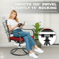 thumbnail image 5 of Nuu Garden Iron Swivel Dining Chairs Set of 2, 360-Degree Rotating Patio Chairs with Red Cushions, Heavy-Duty Metal Frame for Garden Porch Backyard Lawn, Black, 5 of 10