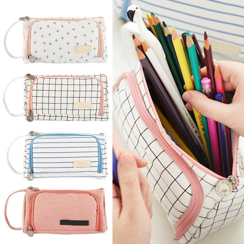 Mokani Pencil Case Big Capacity Pencil Pen Pouch with Handle Stationery Bag Supplies Box for Student Office College Middle School High School Green