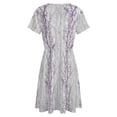thumbnail image 5 of Purple Grey Leaves Dress Summer Street Style Dresses Female Short Sleeve Printed Sundress, 5 of 7