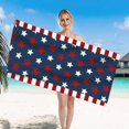 thumbnail image 6 of CuiLiyq 4th of July Patriotic Beach Towel, Red White Blue Stars Striped Bath Towel, Independence Day Decorations Soft Absorbent Quick Dry Oversized Bathroom Pool Blanket, 59" x 27.5", 6 of 6