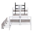 thumbnail image 5 of Twin Metal Platform Bed Frame with Rotatable TV Stand, Metal Platform Bed Frame with 2 Storage Drawers and Rotatable TV Stand for Bedroom, No Box Spring Needed (White), 5 of 9