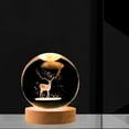 thumbnail image 3 of Bola de Cristal LED 3D, Luz Nocturna de 2,36 Pulgadas de Madera, Adorno Decorativo, Lámparas de Esfera para Acción de Gracias, Cumpleaños, Na EstiloE Yinane Luz de noche, 3 of 7
