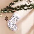 thumbnail image 7 of Daiia Lavender Flowers Print Christmas Stocking，18"Large Knitted Xmas Stocking for Kids, Family Stocking for Fireplace Christmas Holiday Party Decoration, 7 of 7
