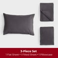 thumbnail image 2 of Mellanni 3 Piece Bed Sheet Set 180GSM Heavyweight Cotton Flannel Deep Pocket, Twin XL, Gray, 2 of 6