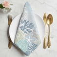 thumbnail image 2 of Coastal Corals Cloth Napkins, Beach Starfish Conch Marine Rustic Blue Washable and Reusable Dinner Napkins Set of 2, Table Napkin for Kitchen Party Birthday Wedding Hotel Housewarming 20"x20", 2 of 9