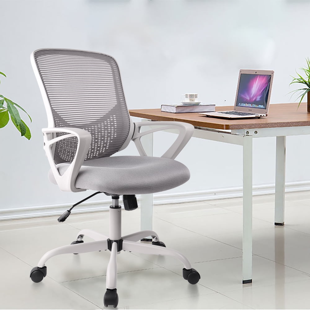 Adjustable Swivel Mesh Office Chair and Writing Table Computer Desk with Drawer 