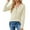 Beige, variant on WREESH Womens Fashion Henley Tops Solid Color Jacquards Knitting V-Neck Button Loose Long Sleeve T-Shirt Pullover Olive Green
