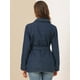 thumbnail image 5 of Chaqueta Vaquera Holgada Allegra K Azul oscuro Larga Con Lazo En La Cintura XL, 5 of 6