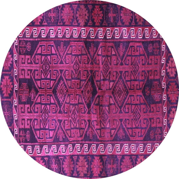 Ahgly Company Indoor Round Persian Purple Traditional Area Rugs, 3' Round