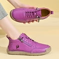 thumbnail image 5 of Women's Casual Boots Lightweight Comfortable Outdoor Walking Slip Resistant Driving Fashion Leather Bare Boots Purple 7.5 US, 5 of 7
