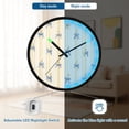 thumbnail image 5 of Indoor 12' Voice-Activated Luminous Decoration Wall Clock With LED Night Light Blue Small Bows, 5 of 8