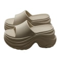 thumbnail image 3 of RotHome Womens Slip On Sandals Comfortable Cloud Slides Open Toe Round Platform Non Slip Bathroom Shower Slippers Soft Cushion Lightweight Beach Walking Sandals Summer Casual, 3 of 7
