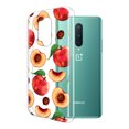 thumbnail image 2 of FINCIBO Soft TPU Clear Case Slim Protective Cover for OnePlus 8 Pro 6.8" 2020, Red Pink Peaches Pattern, 2 of 3