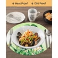 thumbnail image 3 of 15 Inch Round Placemats Set of 4, St. Patrick's Day Non Slip Heat Insulation PP Table Mats, Green Shamrock Gnomes Watering Can Plants Washable Place Mats for Kitchen Dining Party Table Decor, 3 of 7