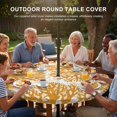 thumbnail image 3 of Round Outdoor Tablecloth with Umbrella Hole and Zipper, Orange Coral Coastal Tablecloth with Elastic Waterproof, Summer Beach Nautical Ocean Patio Table Covers for 31" - 35" Picnic Pool Tables, 3 of 9