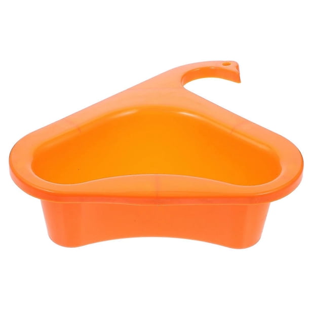 Triangular Sink Drain Basket For Kitchen Gadget Storage Made Of PP Material Orange Color Suitable For Homeowners 1Pcs