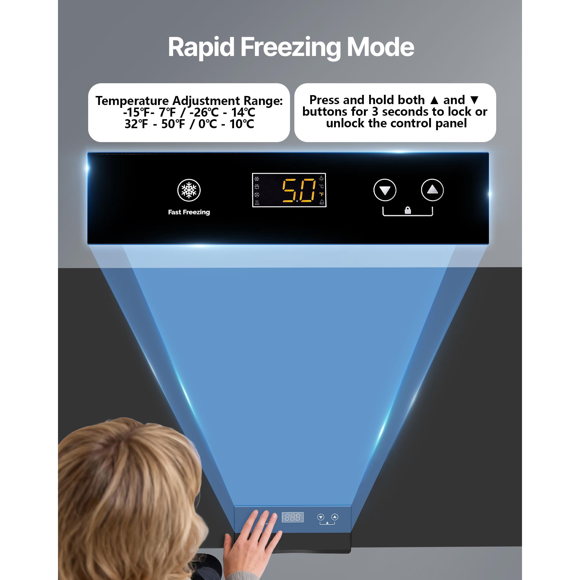 KFFKFF 6.7 Cu.ft Chest Freezer, Compact Deep Freezer with Top-Opening Door, Includes 2 Removable Baskets, Adjustable Temperature Control, Energy Efficient, Quiet Operation, Suitable for Garage Use