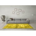 thumbnail image 3 of Ahgly Company Machine Washable Indoor Rectangle Abstract Yellow Contemporary Area Rugs, 5' x 8', 3 of 4