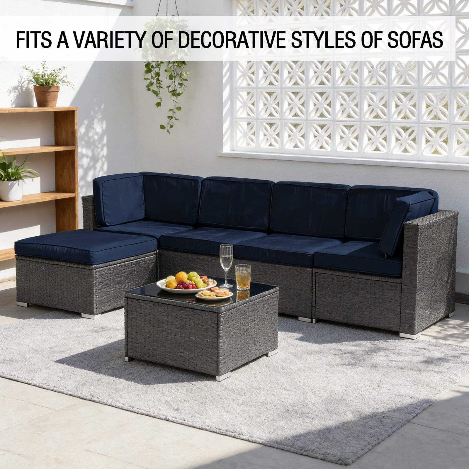 FKS LIFE Outdoor Cushions Covers Patio Sofa Washable Cushions Cover Furniture Cushion Slipcovers Sets (11 Pack)