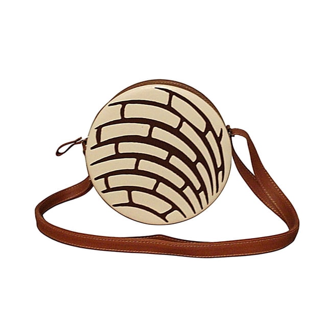 Bolsa en forma de PAN DE CONCHA, Diseño de Pan Dulce, Bandolera Redonda, Cross-Body para Mujer, Color Beige, Correa Cruzada y Ajustable, Moda Kawaii. (Bolsa para Mujer).