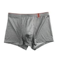 thumbnail image 2 of YWDJ Mens Boyshorts Underwear Plus Size Cotton Breathable Lightweight No Show Striped Mens Underwear Mid-waist Breathable Mens Shorts Comfortable Skin-friendly Shorts Gray L, 2 of 3
