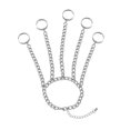 thumbnail image 2 of kurtrusly Fashion Wrist Chain Alloy Punk Rings Bracelet Jewelry Gift Hand Chain Silver 16cm + 5cm 1Set, 2 of 6