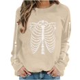 thumbnail image 2 of Meichang Fall Halloween Sweatshirts for Women Skull Graphic Sweatshirt Party Tops Long Sleeve Crewneck Sweatshirts Holiday Cozy Pullover, 2 of 6