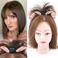 thumbnail image 5 of HAIRRO 10"/25CM Short Hair Toppers for Women Light Brown Clip Top in Hair Pieces Natural Black Blande Short Hair Topper Wiglets Hairpiece for Slight Thinning Hair, 5 of 7