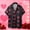 #320-Black, variant on Handshe Men's Short Sleeve Shirt with Valentine's Day Print, Button-Down Collar for Casual Wear and Daily Use