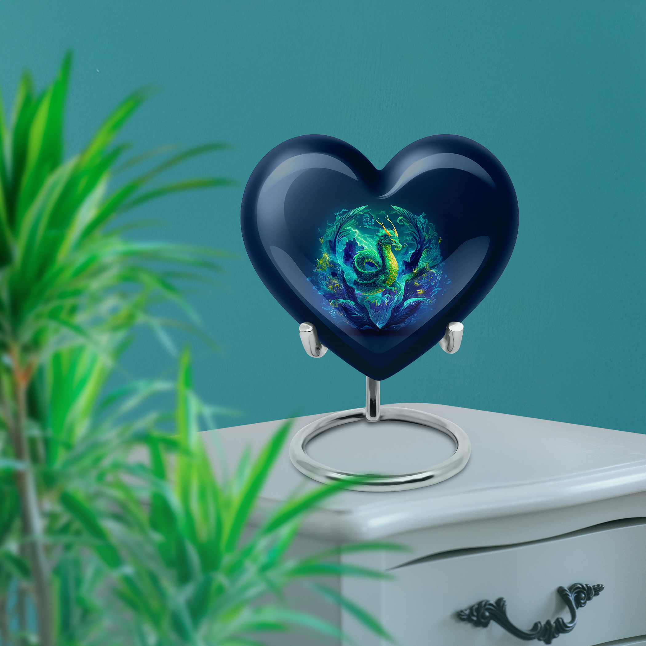SABURIAL Dragon Urn - Memorial Urn For Male & Female - Combo 1 - Large With 3 Inch Pack Of 1 - Large Urns For Ashes - Cremation Urns For Adult - Ash Keepsakes For Human Ashes