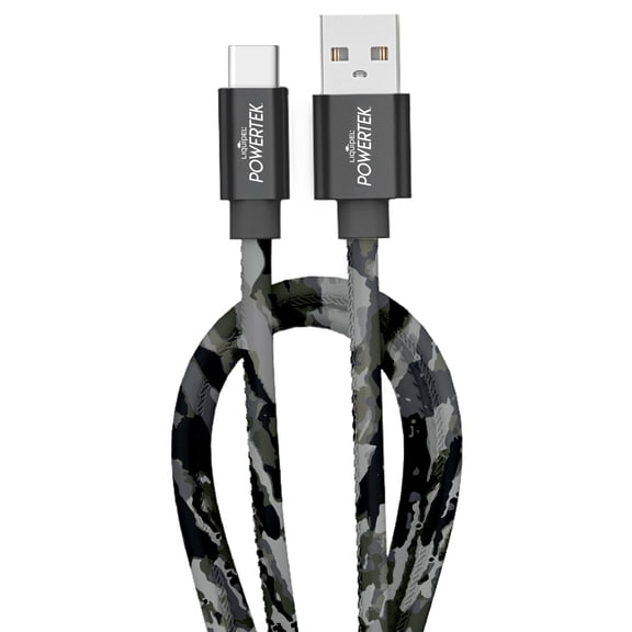 Liquipel Powertek USB Type C Charger Cable, 6ft Fast Charging USB C to USB A Cord, Adapter for Car, Galaxy, Android, Note, MacBook, Nintendo, Playstation, Chromebook, Pixel, Diamond Black