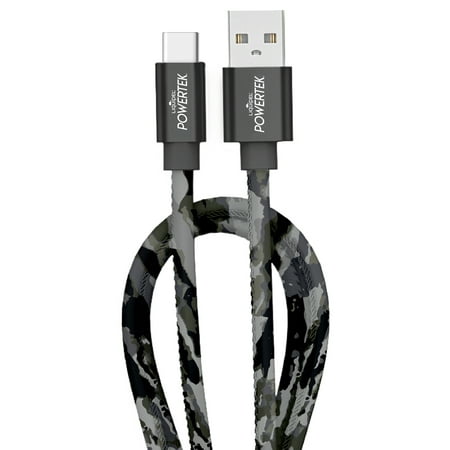 Liquipel Powertek Type-C Fast Charger Cable, 6ft USB-C for Galaxy, Note, Tab, MacBook, Tie Dye