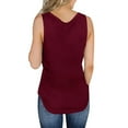 thumbnail image 4 of Giftesty Wine Tank Top for Women Womens Casual Loose Color Button V-neck SleevelessTops Blouses Vests, 4 of 5
