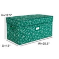 thumbnail image 3 of Covermates Keepsakes Adjustable Ornament Storage Box – Heavy-Duty Polyester, Padded Dividers & FlexGrid Trays – Protective Holiday Organizer with Stackable Walls & Label Window, Green Snowflake, 3 of 7