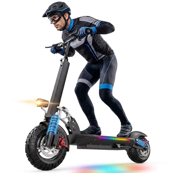 ASKGO 1200W Peak off road Electric Scooter with Seat, 48V 15Ah Foldable E-Scooter Up to 30MPH &35-45 Miles, 3Speed Foldable Seat,10" All Terrain Tire UL2272