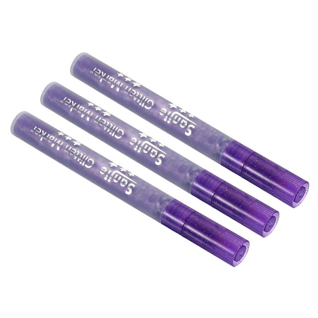 Uxcell Liquid Chalk Marker Pen Flash Line Drawing Highlighter Pen Purple 3 Pack