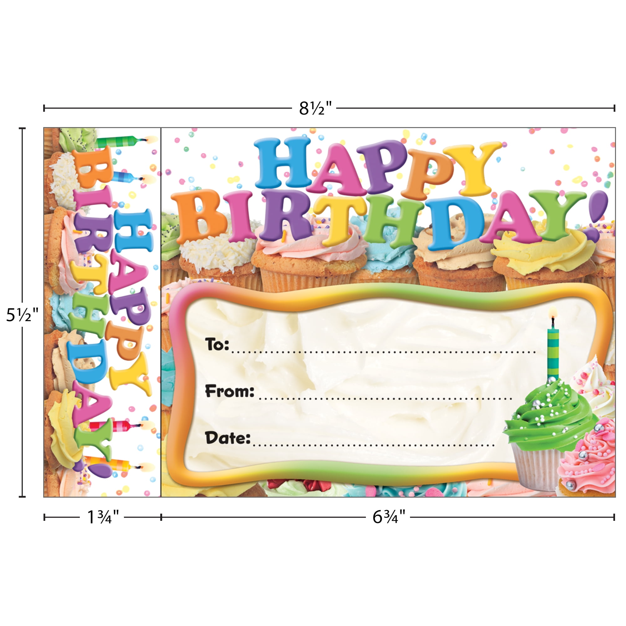 Edupress Happy Birthday Cupcakes Bookmark Awards, 30 Per Pack, 3 Packs